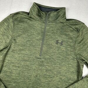 Under Armour ColdGear Mens Small Green Heathered Quarter Zip Fleece 1320745